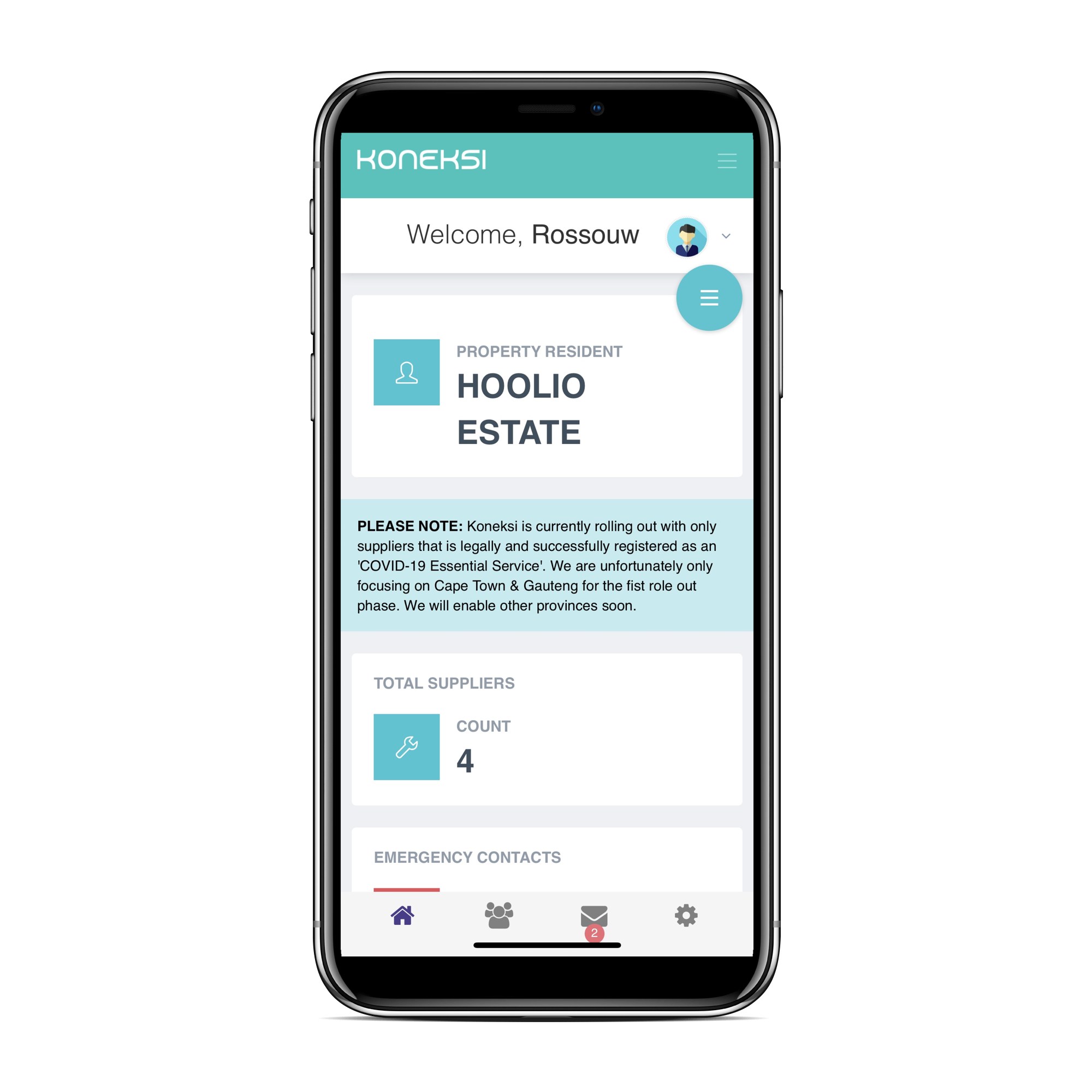 Koneksi landing page